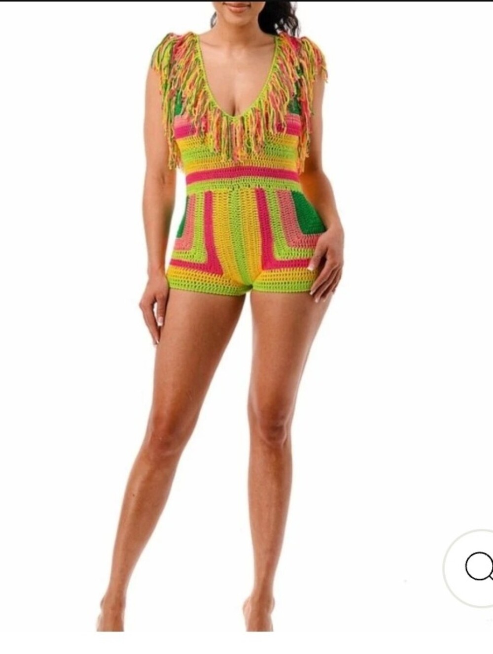 Poshbyv Crochet Romper. Nwt Size Medium - Picture 3 of 8